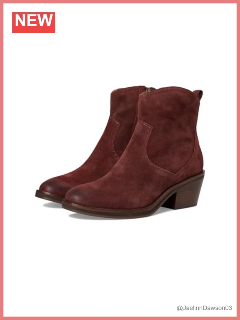 Sofft Shaelynn Suede Ankle Bootie Western Round Toe Block Heel